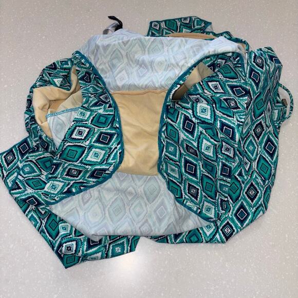 d&co Beach Women’s Swim Dress with Sewn in Bikini/ Sewn In Bra Blue Green 26W - Picture 10 of 10